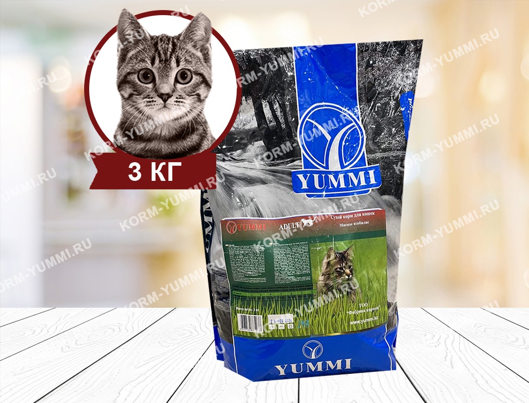 Сухой корм для кошек Yummi Premium Adult «Мясное изобилие» 0.9 кг